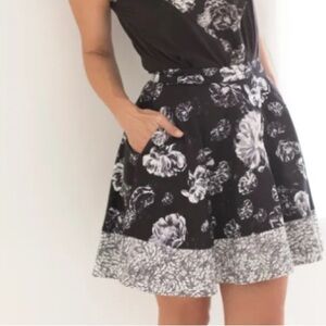 EUC Prabal Gurung x Target Collab Skirt Blue Floral Circle Mini Size 10